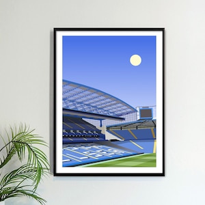 Stamford Bridge Chelsea F.C. Stadium Print Artwork, Football Home Decor, Boys Room Decor, Man Cave The Blues