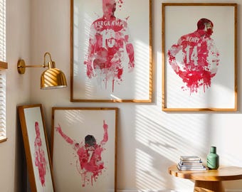 Arsenal Invincibles Art Prints Set Of 4, Football Art, Mancave Decor, Boys Room Decor, Gunners, Footy, Henry, Bergkamp, Pires, Ljungberg