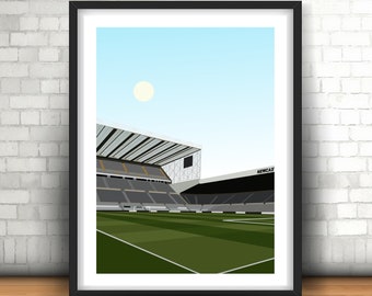 St James Park - Newcastle United F.C. Stadium Print Artwork The Magpies, Minimalist Art Print Football Stadium Design