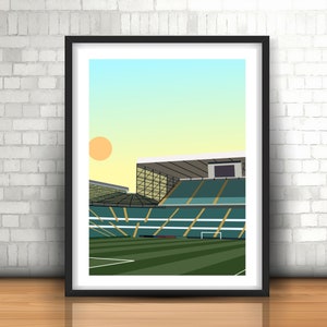Parkhead - Celtic Park Stadium Print Artwork, Paradise , Minimalist Art Print Scottish Football Stadium Design