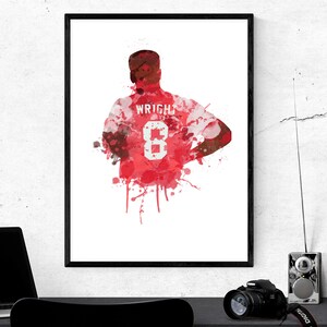 Wright nummer 8 legendinspirerat konsttryck, fotbollskonst, Mancave-dekor, pojkrumsinredning, Gunners, fotbollskonsttryck