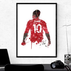 Mane Number 10 Liverpool Inspired Art Print, Football Art, Mancave Decor, Boys Room Decor, The Reds, Footy Art Print, Senegal Footballer