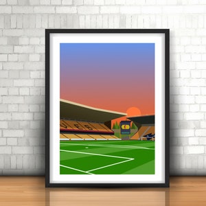 Molineux - Wolverhampton Wanderers Stadium Print Kunstwerk, Wölfe, Minimalist Art Print Football Stadium Design