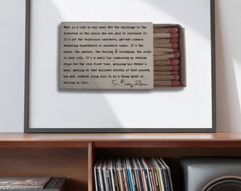 Sir Bobby Robson Matchbox Quote Art Print | Football Fan Gift | Newcastle Supporter Present | Retro Wall Art | Premium Satin Paper