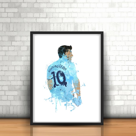 Sergio Aguero 1 Manchester City Argentina Football Quote Signed Quality Poster