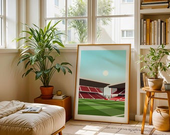 Highbury - Arsenal F.C. Stadium Print Artwork The Gunners, Minimalist Art Print Football Stadium Design