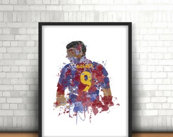 Luis Suarez Digital Download Barcelona Legend Art Print, Football Art, Mancave Decor, Barca, Footy Art Print, Urugwaj, Liverpool