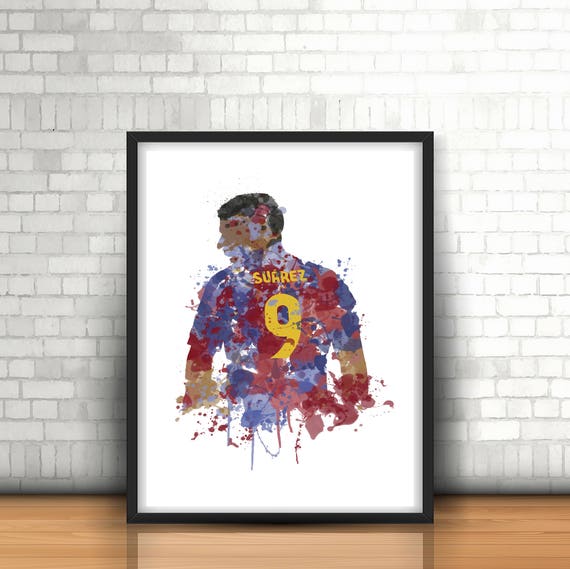 Barcelona Gift Poster Home Decor Wall Art Luis Suárez Print