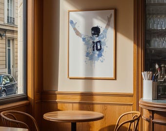 Diego Maradona Art Print, Football Art, Mancave Decor, Boys Room Decor, Footy Art Print, Argentina, Barcelona, Napoli, Legend Number 10