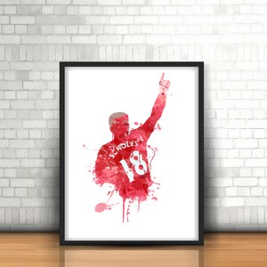 Paul Scholes Digital Download Manchester United Legend Art Print, Football Art, Mancave Decor, Boys Room Decor, Red Devils, Footy Art Print