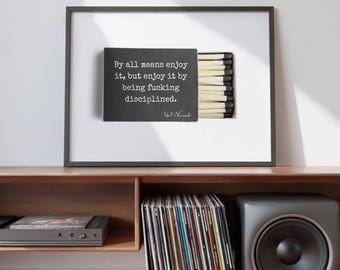 Neil Warnock Matchbox Quote Art Print | Football Fan Gift | Enjoy It By Being Disciplined | Retro Wall Art | Premium Satin Paper
