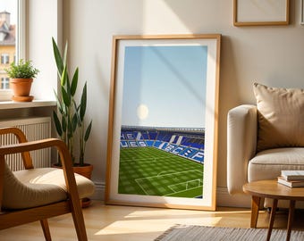 St Andrew's - Birmingham City Stadium Print Artwork , Brum, Minimalist Art Print Football Stadium Design, The Blues