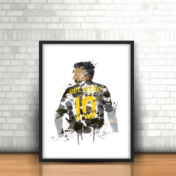 Alessandro Del Piero Descarga digital Juventus Legend Art Imprimible, Arte de fútbol, Decoración Mancave, Decoración de la habitación de los niños, Juve, Italiano Lámina artística