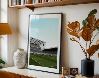 St James Park - Newcastle United F.C. Stadium Print Artwork The Magpies, Minimalist Art Print Football Stadium Design
