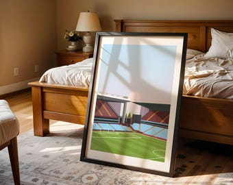 Villa Park - Aston Villa F.C. Stadium Print Artwork The Villa, Minimalist Art Print Football Stadium Design