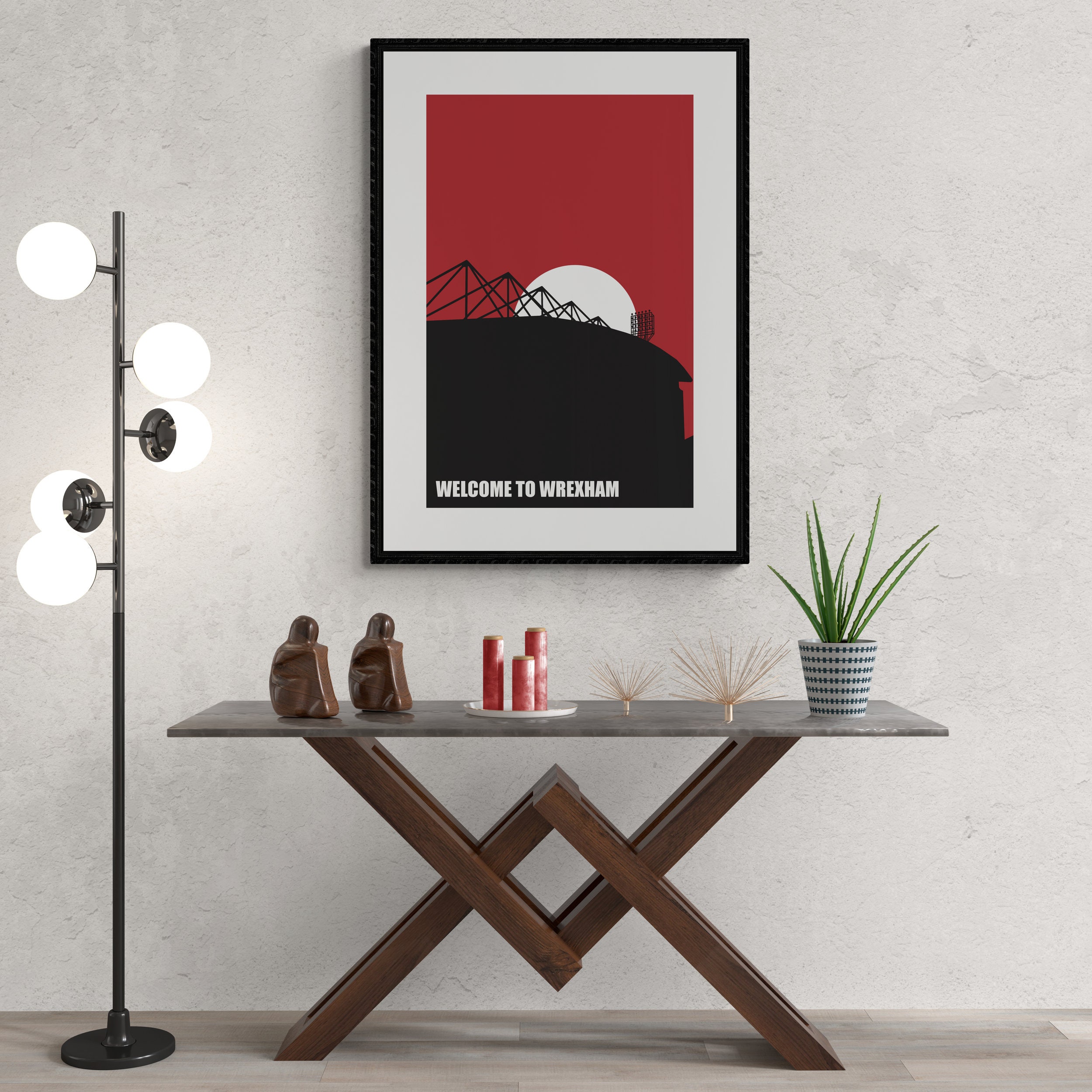 GroundDesigns Stampa Artistica Wrexham AFC: Mappa Dello Stadio Racecourse, Poster A3 Vintage Per Tifosi