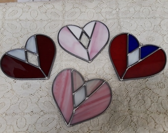 Stained Glass Heart Suncatchers