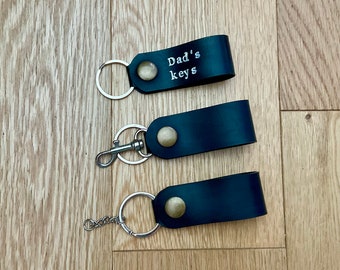 Belt loop keyring, keyfob, personalised keyring, keychain, faux leather keyring, rubber key fob