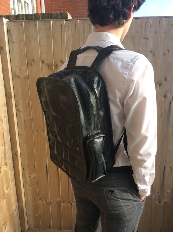 Rubberized leather cheap backpack