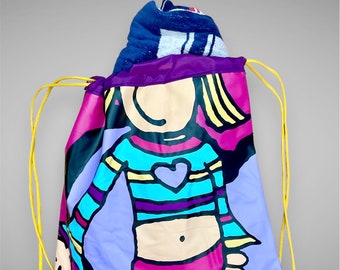 Aufblasbarer wasserdichter Kordelzugrucksack: Strand-Schwimmtasche