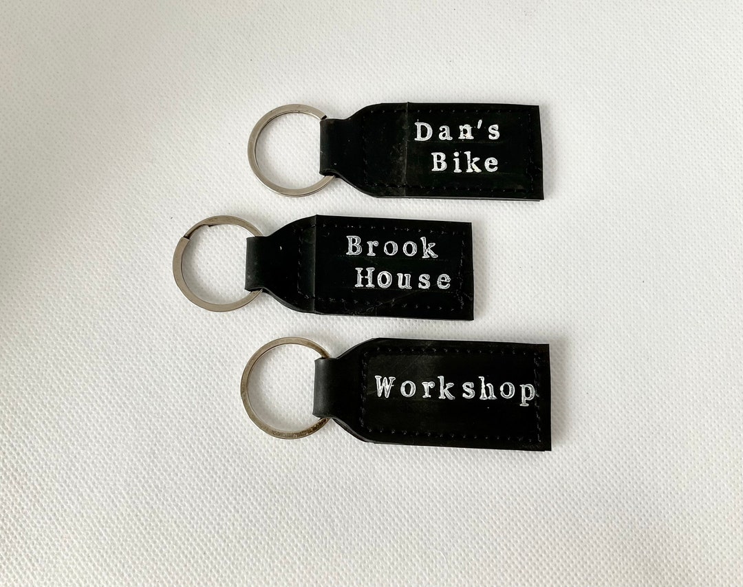 Keychain Inner Tube Personalized Rubber Keychain: Upcycled Bike Inner Tube Keyring - Etsy