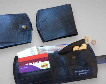Black rubber wallet, ID wallet, custom wallet, AirTag pouch