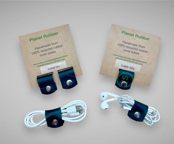 Personalized Recycled Rubber Cable Tidy: Eco-Friendly Cord Organizer