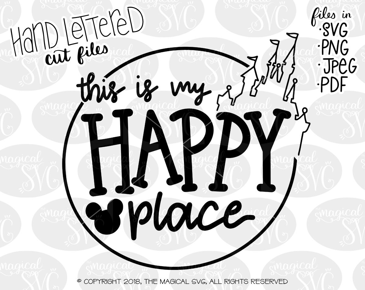This is my Happy Place SVG Hand Lettered SVG Cut Files Etsy