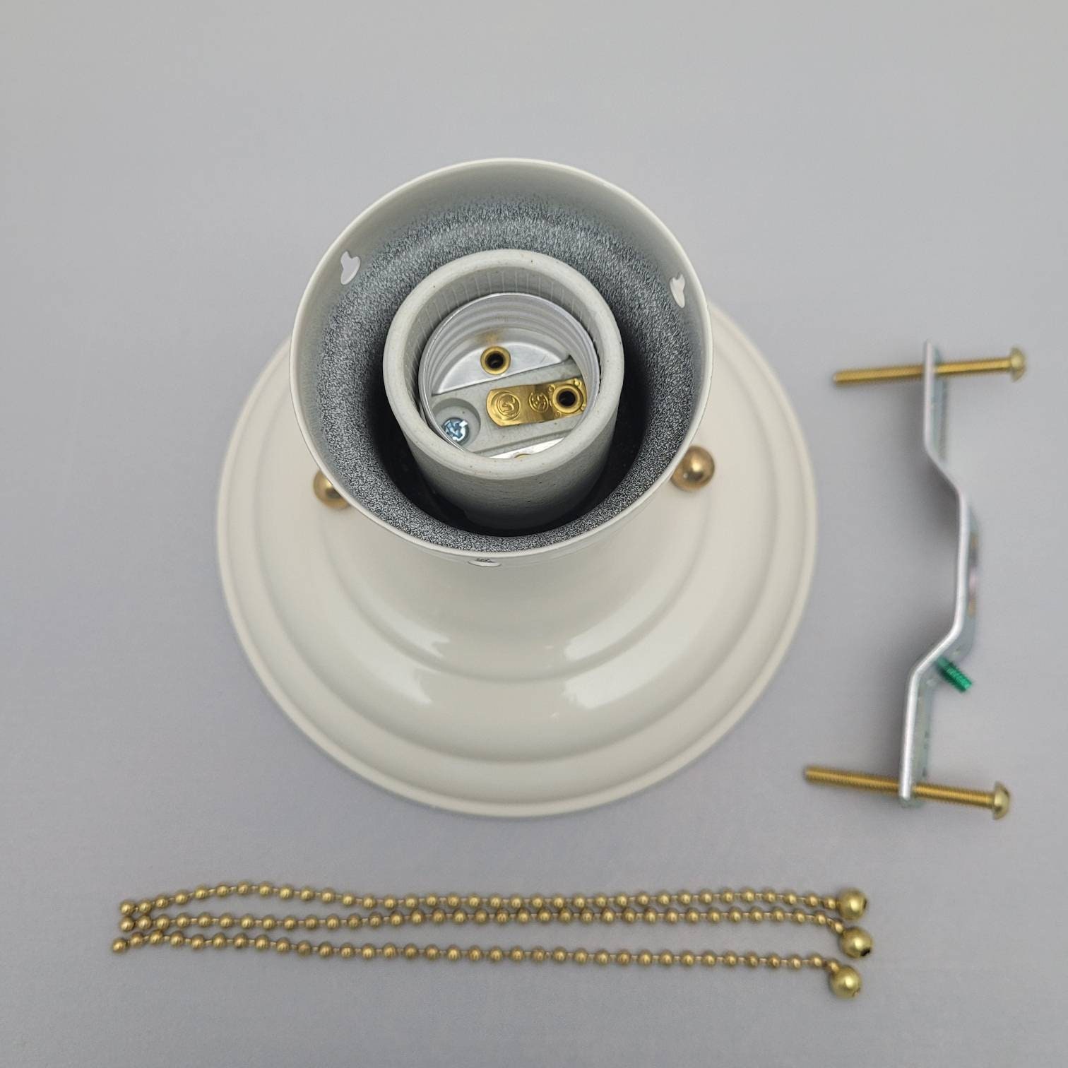 LOOK New ANTIQUE WHITE 3Chain Light Fixture Vintage Art Etsy