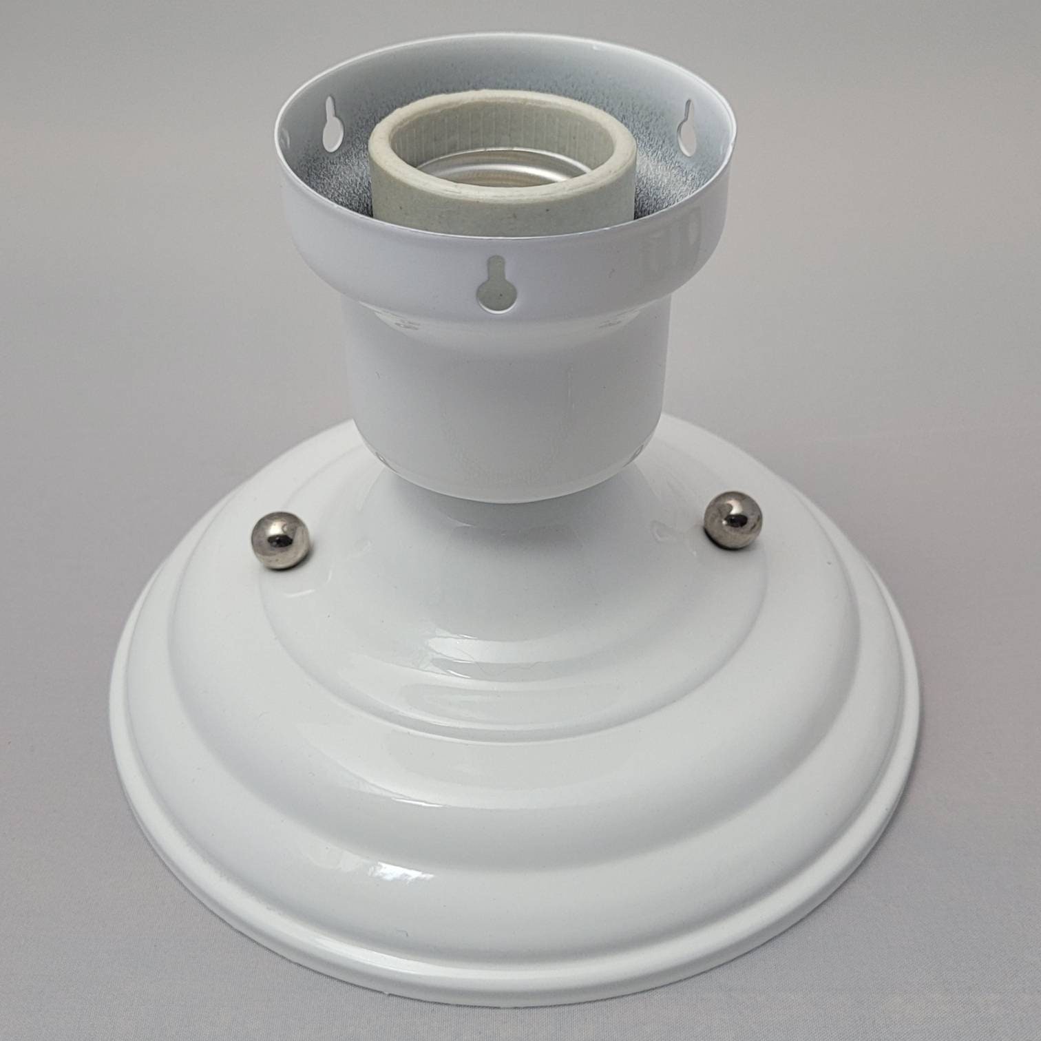 LOOK!!! GLOSS WHITE 3-chain Light Fixture -vintage Art Deco Shade Three ...