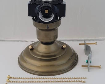 NEUE 3-BULB Antike Messing 3-Ketten Leuchte -Vintage Art Deco Shade Drei Ketten Licht