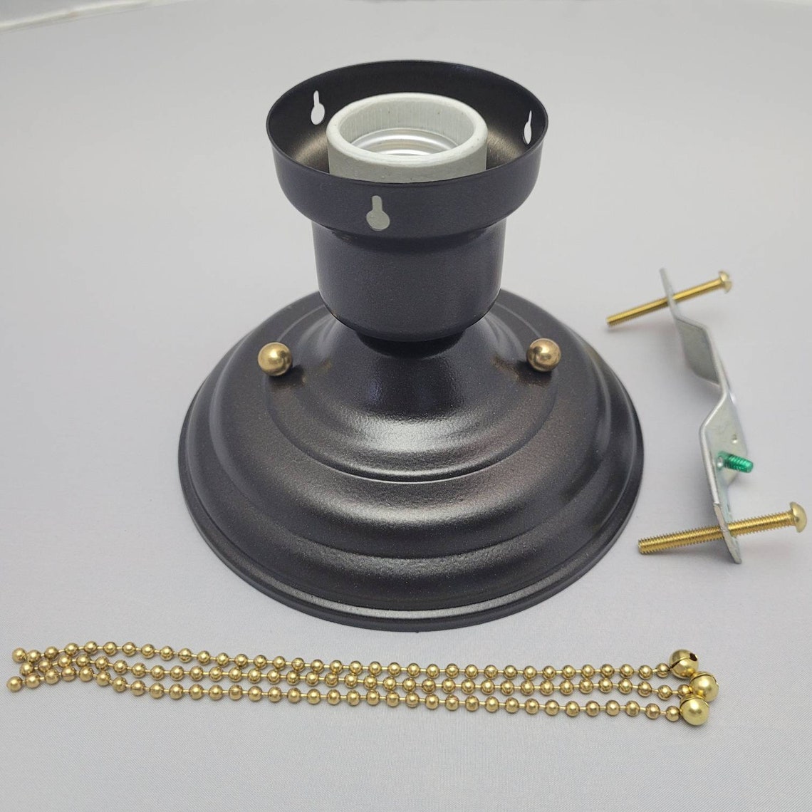 LOOK NEW BRONZE 3chain Light Fixture vintage Art Deco Etsy