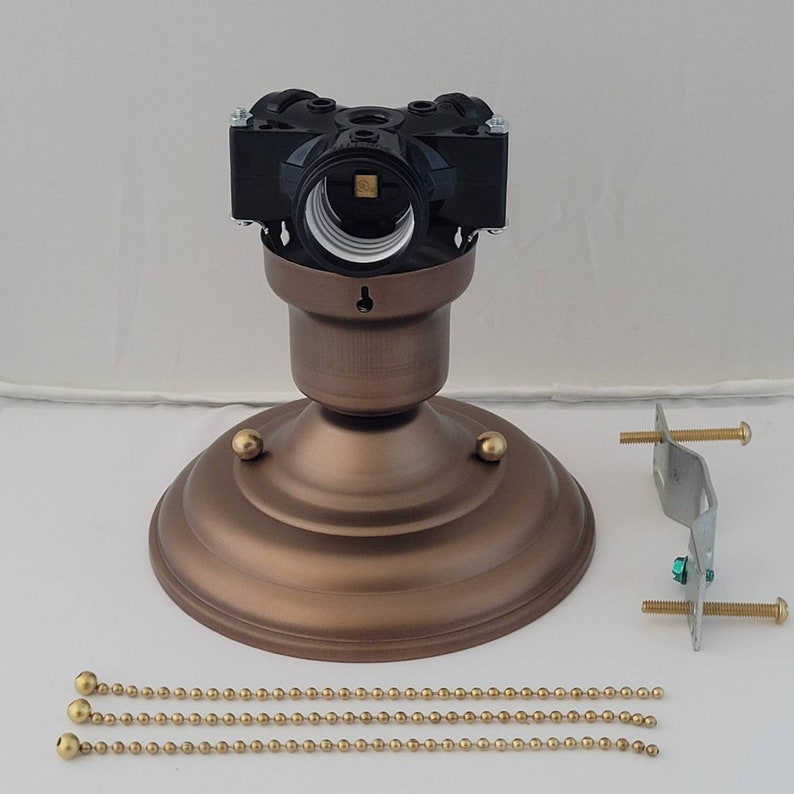 NEW 3-BULB COPPER 3-chain Light Fixture -vintage Art Deco Shade Three ...