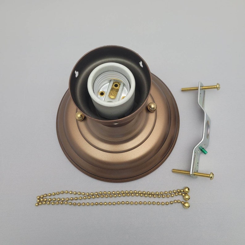 LOOK!!! NEW COPPER 3-chain Light Fixture -vintage Art Deco Shade Three ...