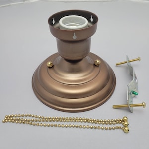 LOOK!!! NEW COPPER 3-Chain Light Fixture -Vintage Art Deco Shade Three Chain Light