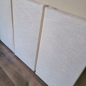 4 Off White Chenille Sound Absorbing Acoustic Wall Panels - SET of 4