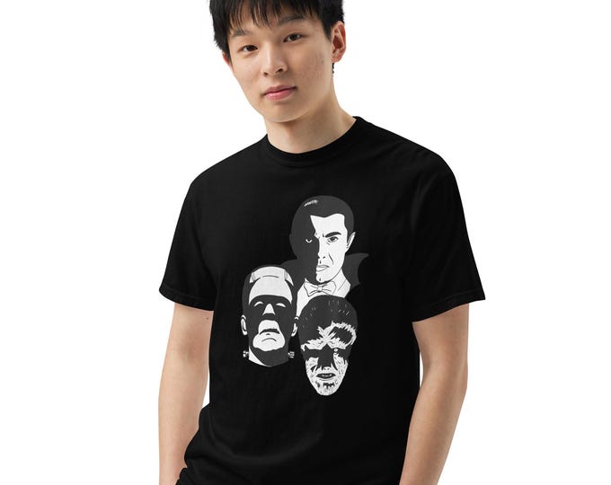 Classic Monsters Unisex garment-dyed heavyweight t-shirt