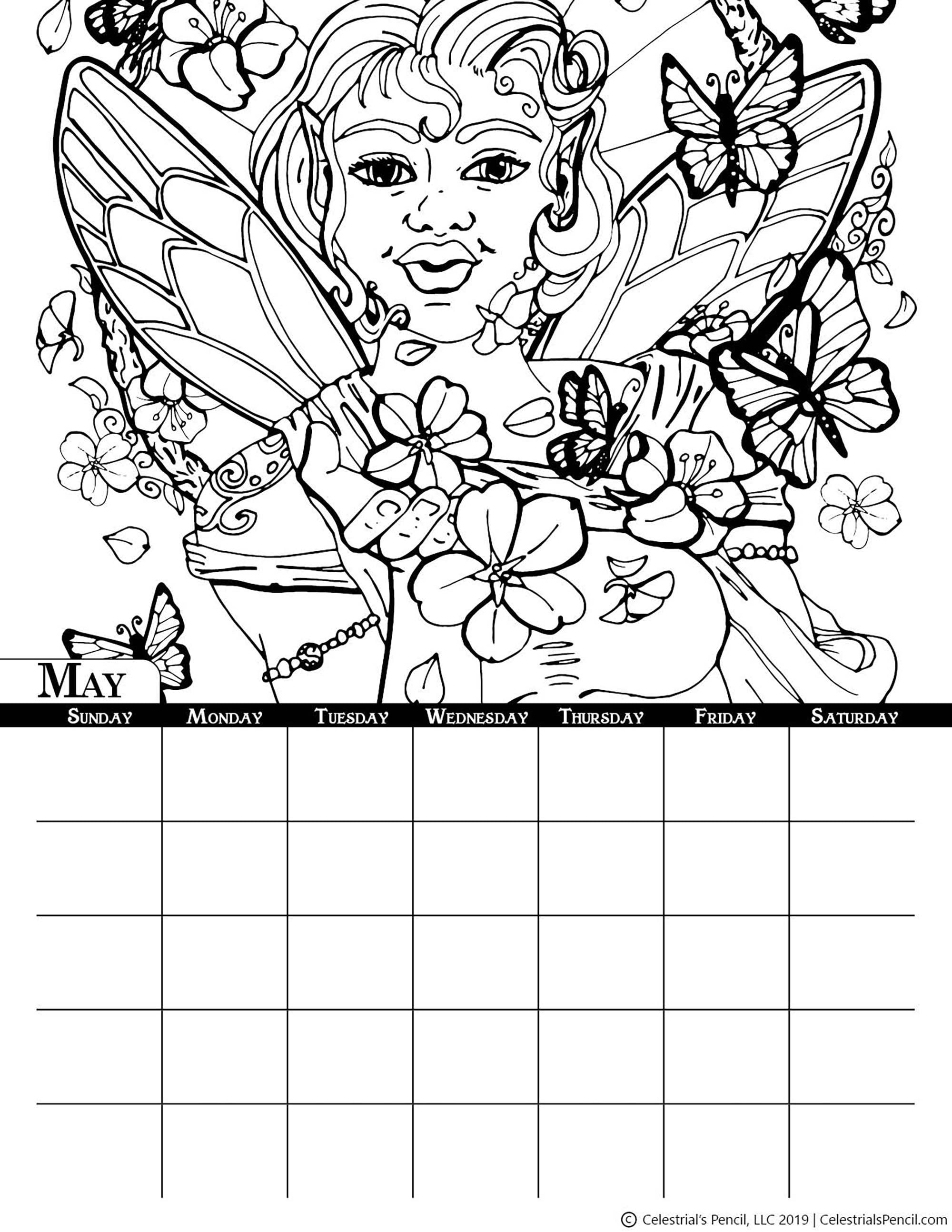 Coloring Calendar: Original (blank - 3 Print Sizes) - Etsy
