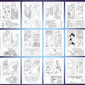 Colorable Bookmarks: Mythical Creatures (Printable)