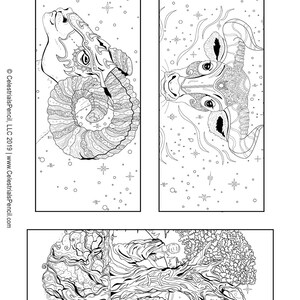 zodiac signs printable bookmarks to color etsy