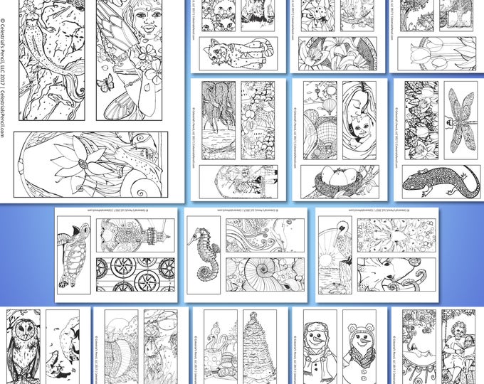 Printable Bookmarks to Color