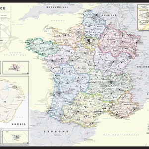 Aesthetic and Accurate Map of France to decorate image 9