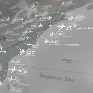 Airport World Map, a unique and customised map with 700 major airports in the World. image 6