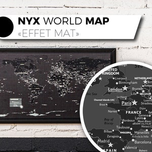 Mappemonde noire et blanche, effet MAT