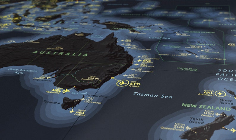 Airport World Map, a unique and customised map with 700 major airports in the World. image 4