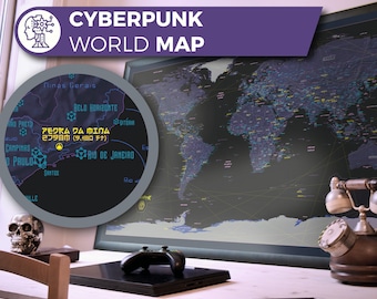 High Quality Cyberpunk Map  Map, Cyberpunk World Map, Blade Runner Art, Cyberpunk map, Cyberpunk Decoration, Cyberpunk 2020, Cyberpunk 2077