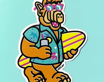 Beach Party Alf - STICKER