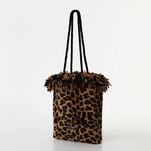 Leopard Print Faux Fur Shoulder Bag
