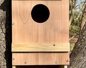 Handmade Cedar Owl House: Screech or Barred Owl Nesting Box
