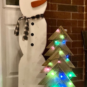 Cedar Snowman Porch Sign